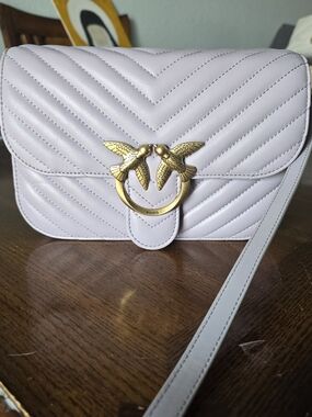 Pinko Love Classic Bell - Quilted Crossbody Bag in Lavender